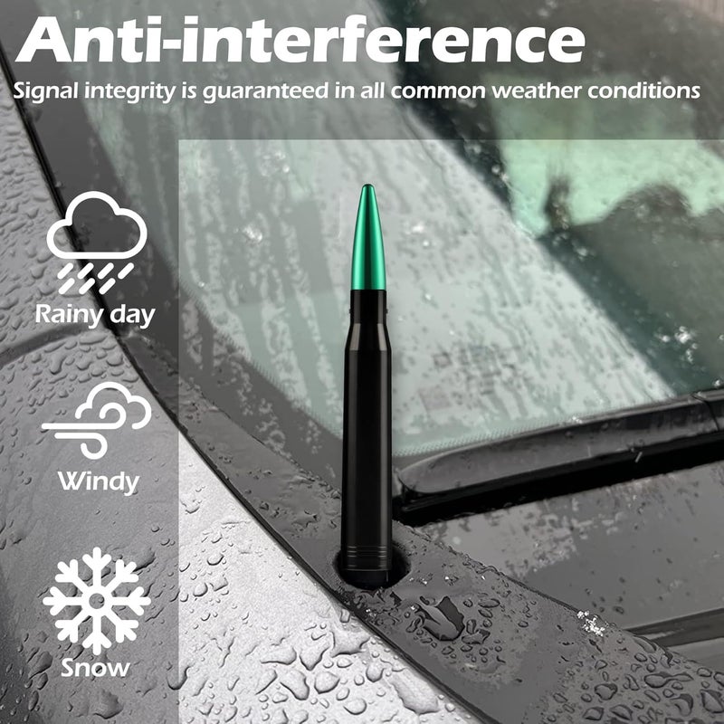 BJSIA Upgrade Universal Car Antenna Compatible with Ford, Dodge, Chevrolet, GMC, Jeep, Toyota Truck Antenna - Made of Rugged Billet and Aluminum, Green, Car Accessories - Image 5